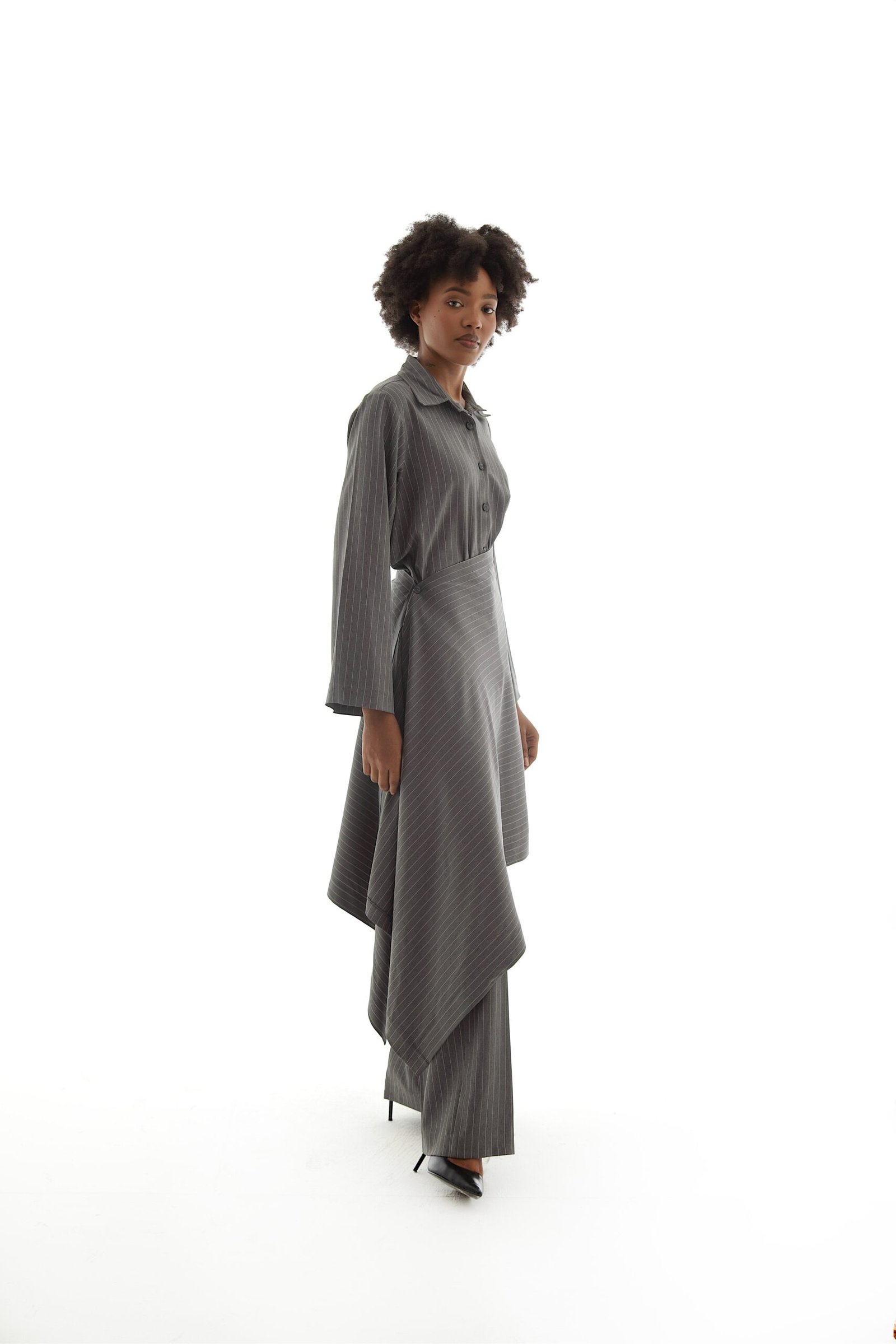 RIKA SHIRTDRESS (Grey), view 2 of 3